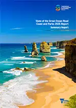 The cover of the State of the Great Ocean Road Coast and Parks 2025 Report