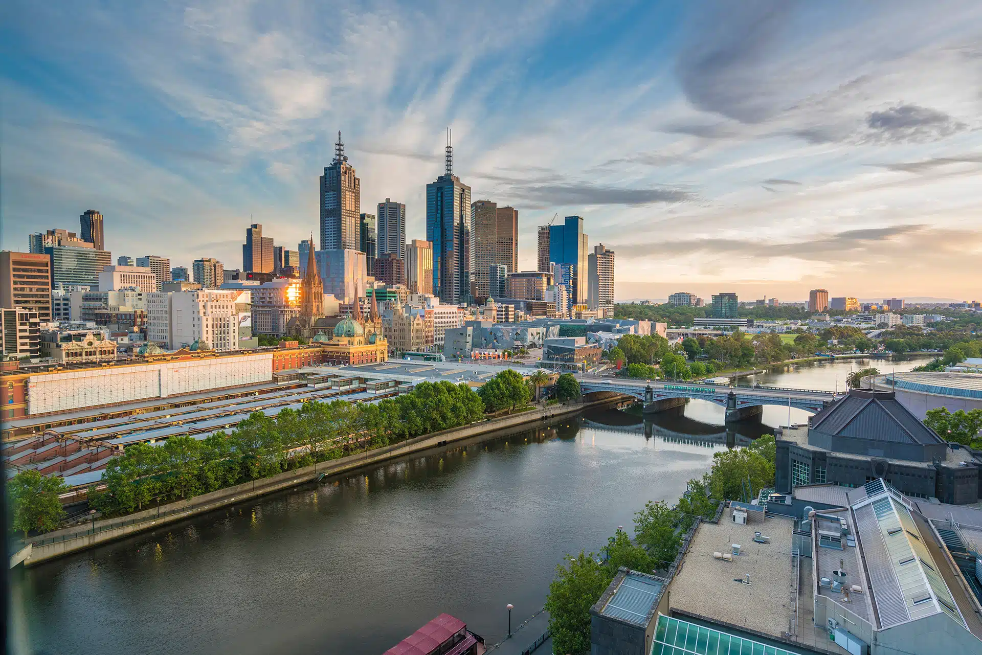 A photo of the city of Melbourne for the urban account post