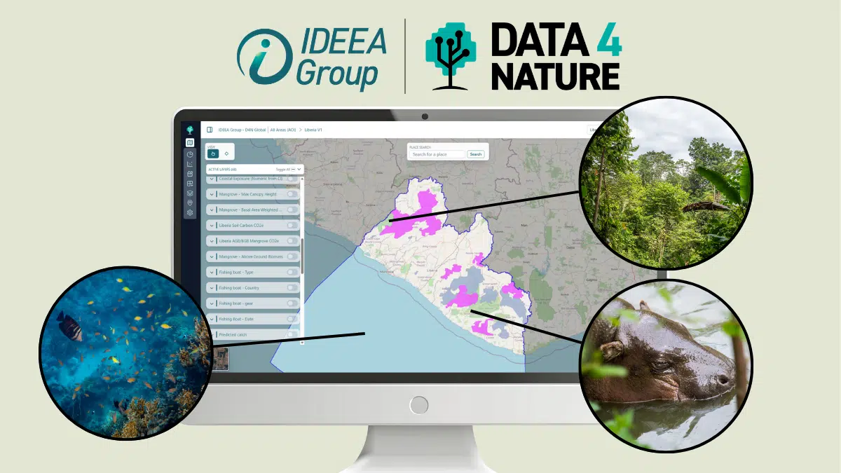 A screenshot of the DATA4NATURE interface