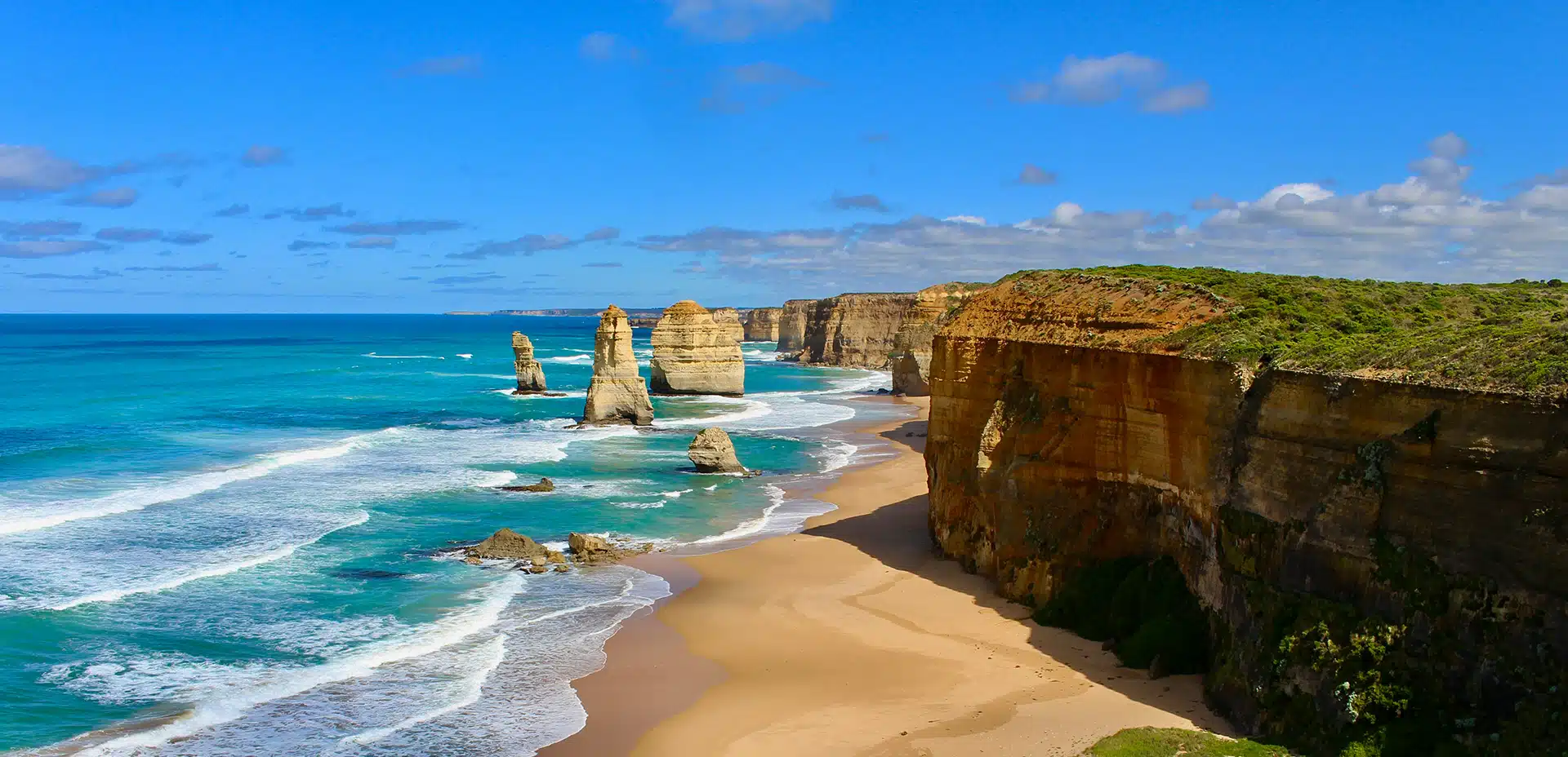 An aerial view of the Twelve Apostles for a nature-positive future for the Great Ocean Road