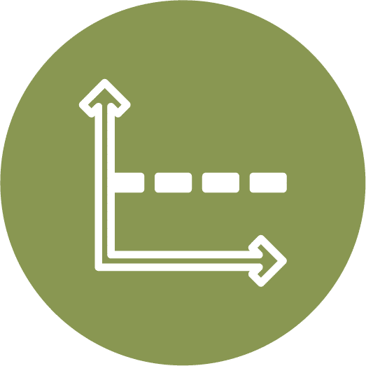 Graph axes with dashed line icon representing a baseline measurement
