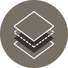 Stacked layers icon, representing ecosystem condition under pressure