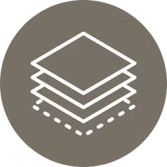 Stacked layers with dotted base icon, representing concentrated economic dependencies