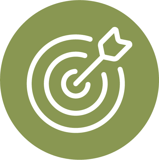 Bullseye with arrow icon representing environmental targets