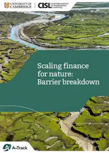 Cover image of scaling finance for nature: Barrier breakdown
