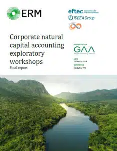 Cover of the report titled Corporate natural capital accounting exploratory workshops